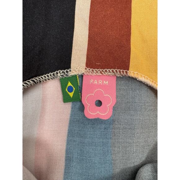 Farm Rio Striped Cut Out Sleeveless Midi Dress Resortwear Vacation Preppy XS est - Picture 7 of 11